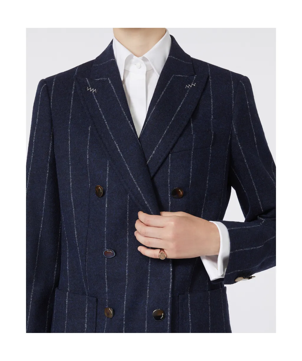 Riom Double-Breasted Striped Blazer