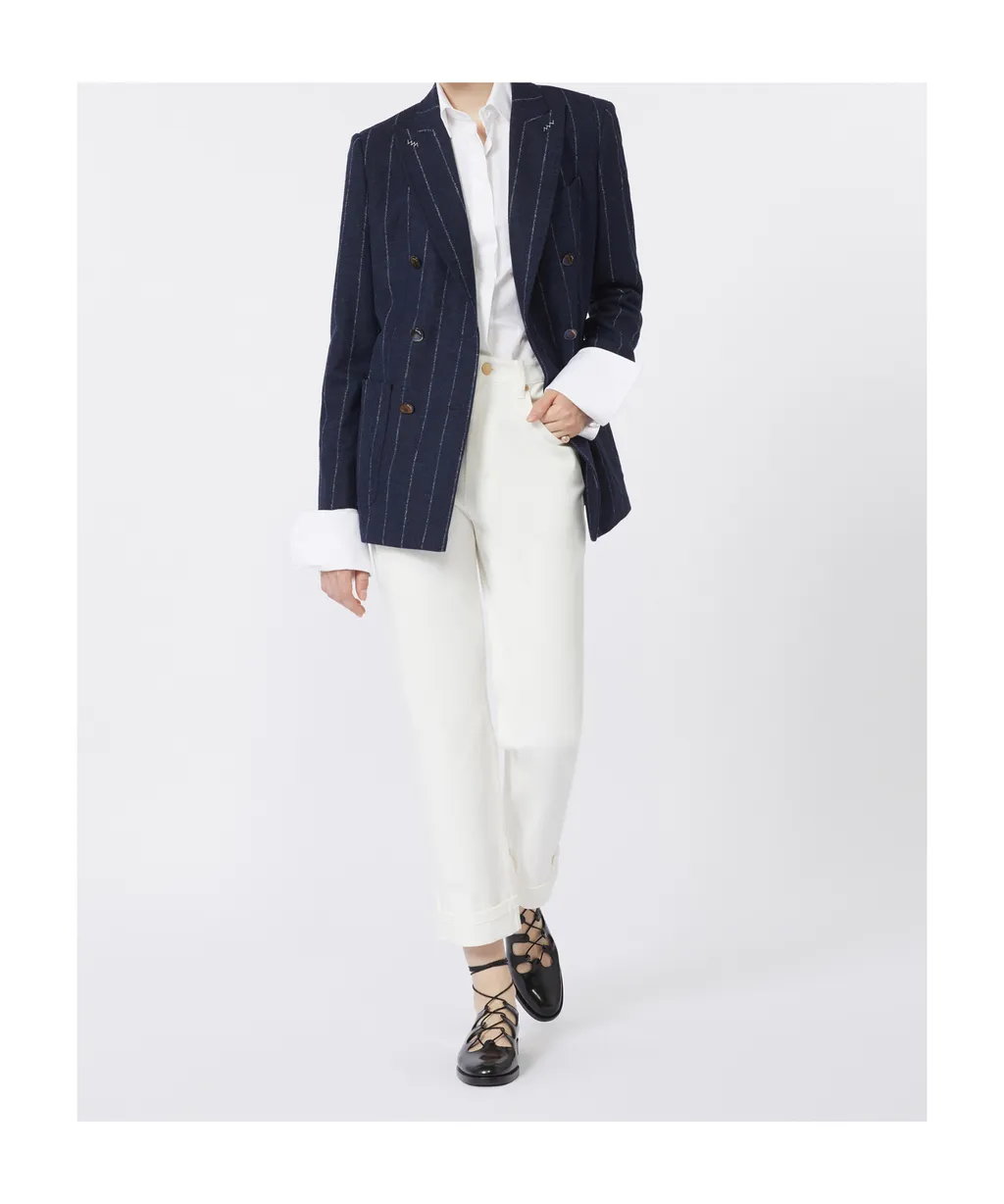 Riom Double-Breasted Striped Blazer