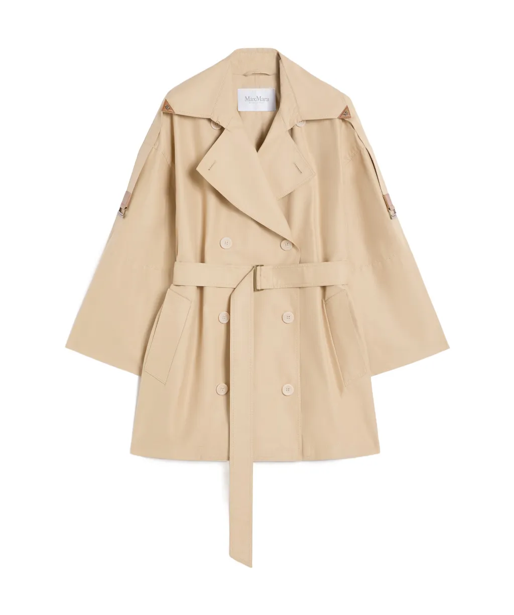 Double-Breasted Water-Repellent Gabardine Trench Coat
