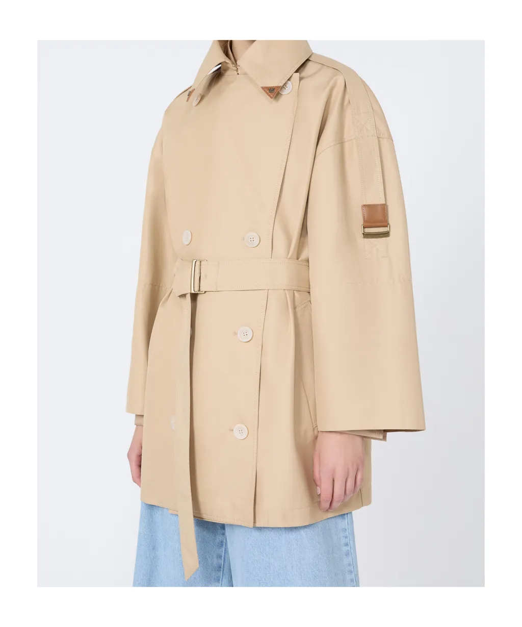 Double-Breasted Water-Repellent Gabardine Trench Coat