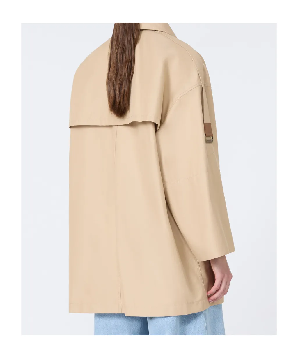 Double-Breasted Water-Repellent Gabardine Trench Coat