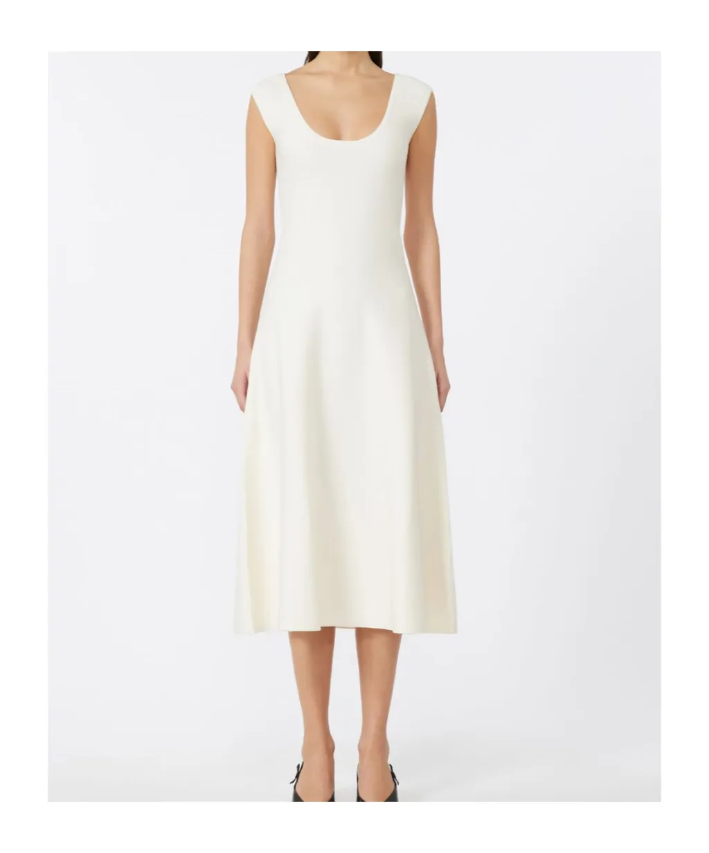 Stretch Viscose Calf-Length Dress