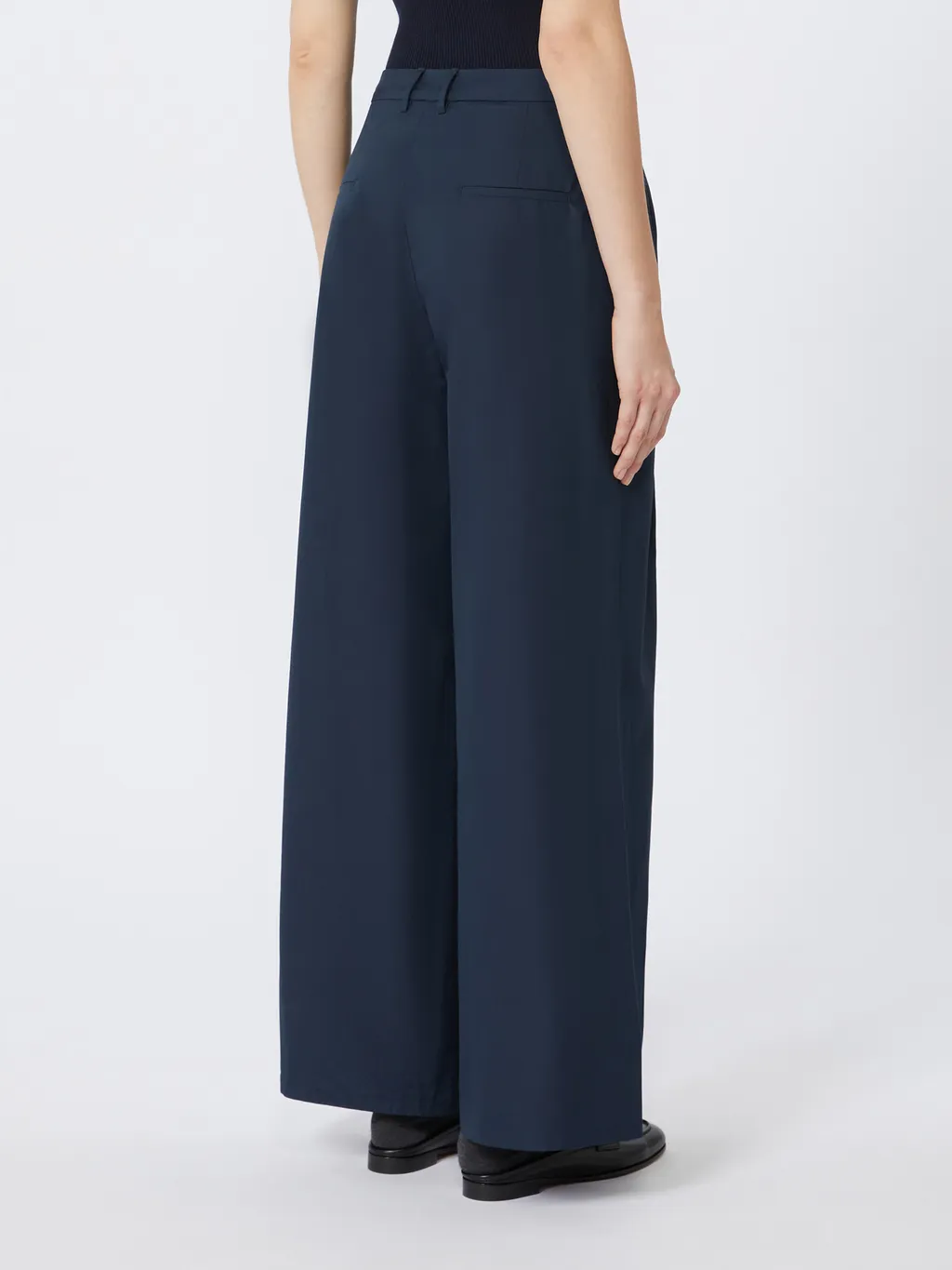 Wide-Fit Cotton Poplin Trousers