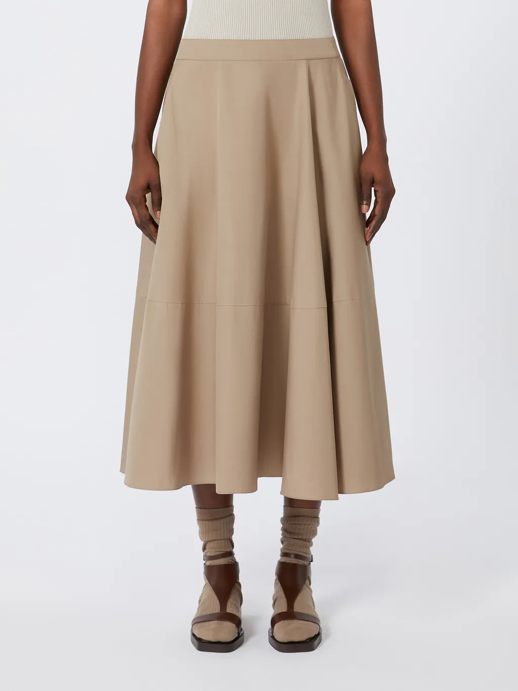 Long Cotton Poplin Skirt