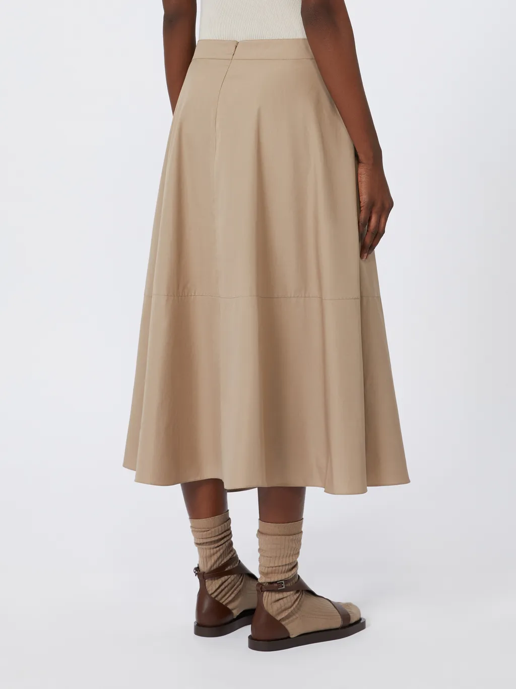 Long Cotton Poplin Skirt