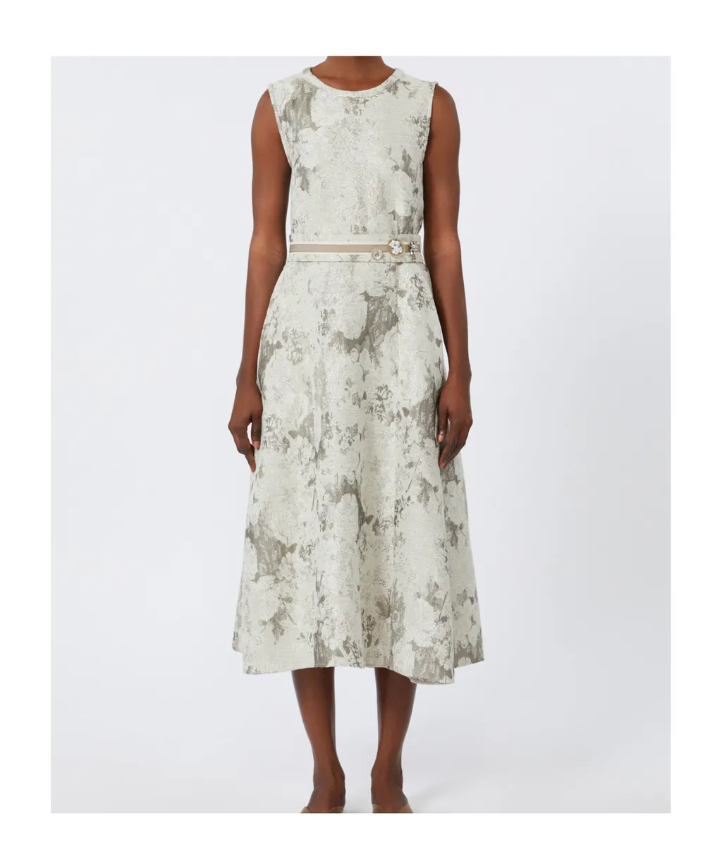 Sleeveless Jacquard Dress