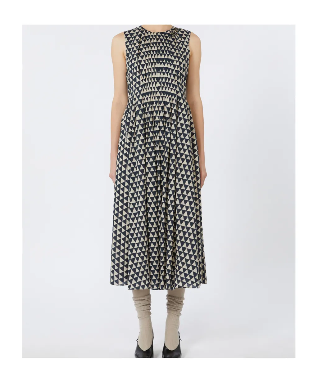 Printed Voile Midi Dress