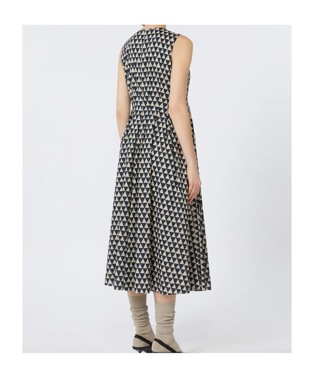 Printed Voile Midi Dress