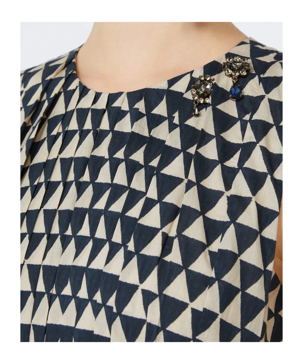 Printed Voile Midi Dress
