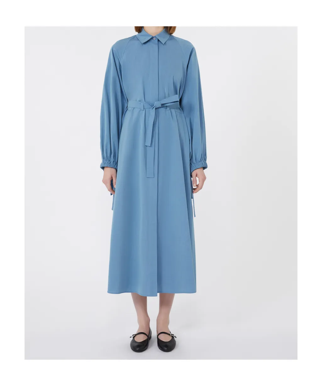 Long Taffeta Shirt Dress