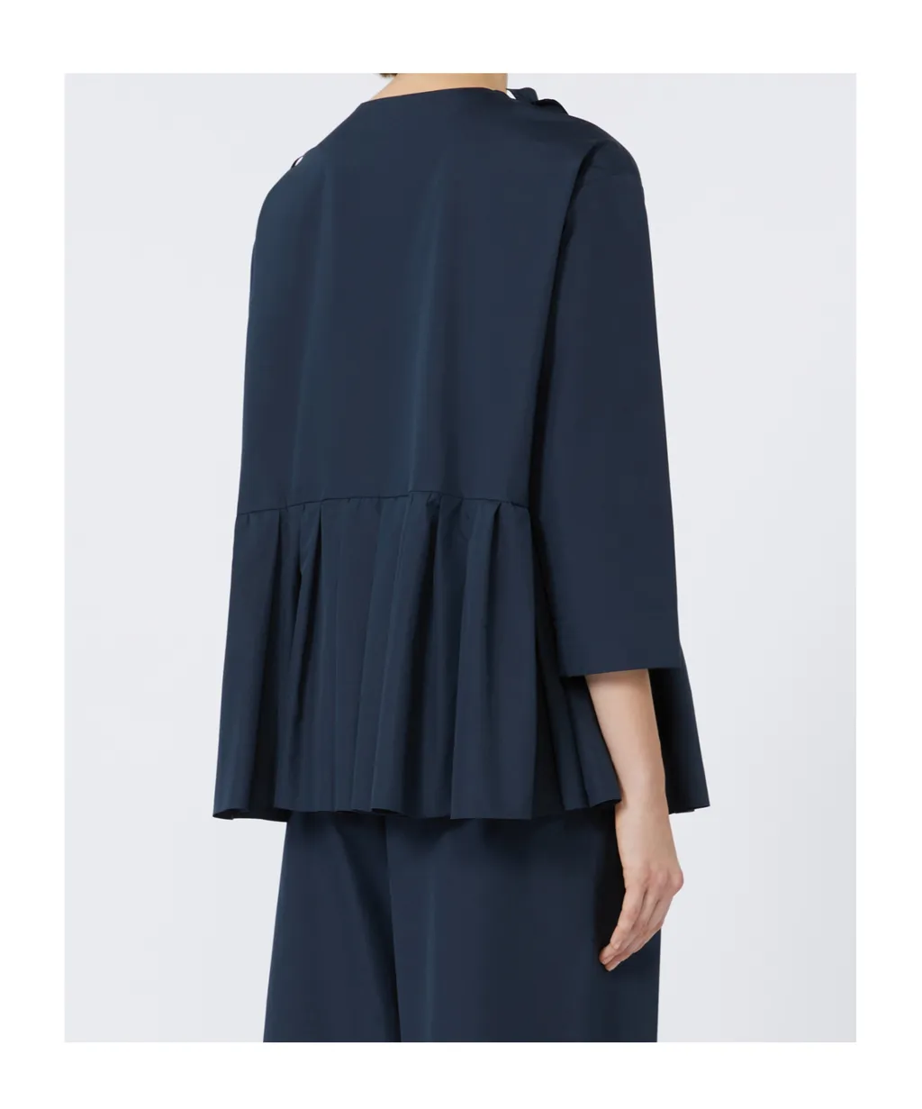 Flounce-Detail Washed Cotton Shirt