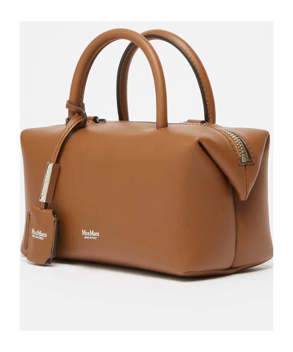 Small Natural Leather Bowler Bag