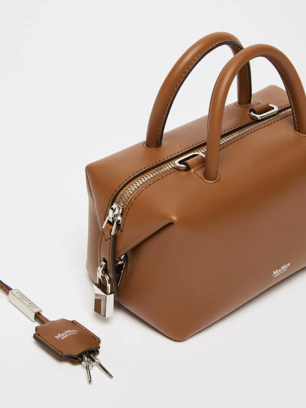 Small Natural Leather Bowler Bag