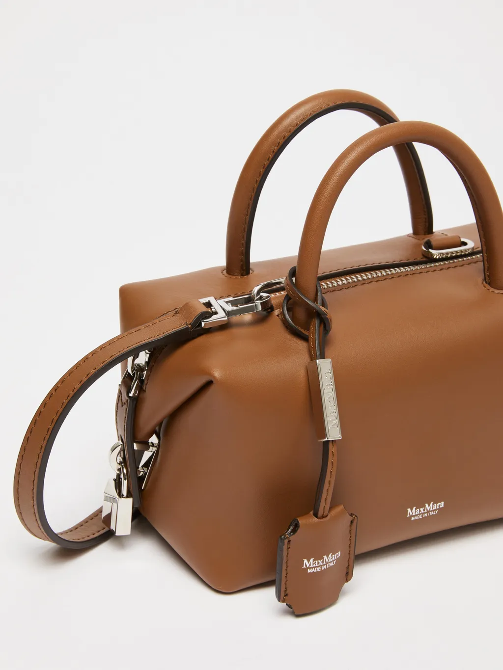 Small Natural Leather Bowler Bag