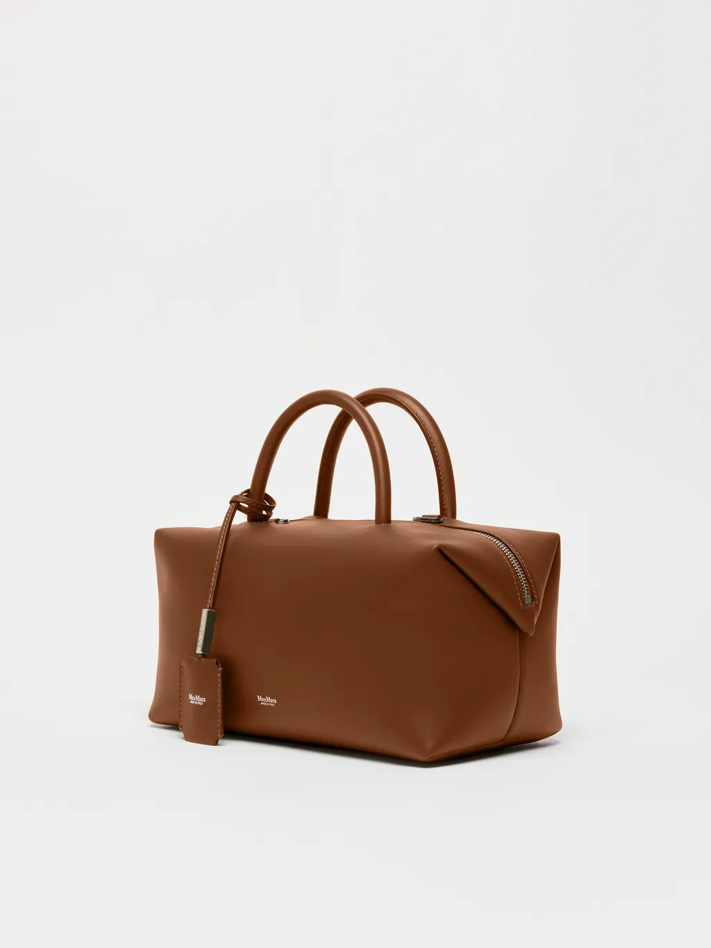 Medium Natural Leather Bowler Bag