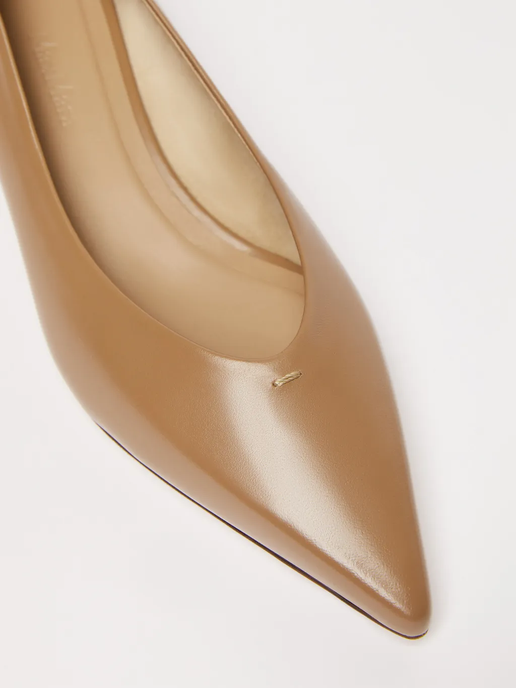 Kitten-Heel Leather Court Shoes