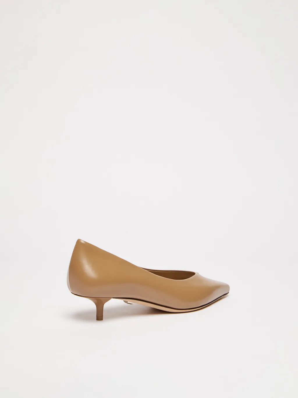 Kitten-Heel Leather Court Shoes