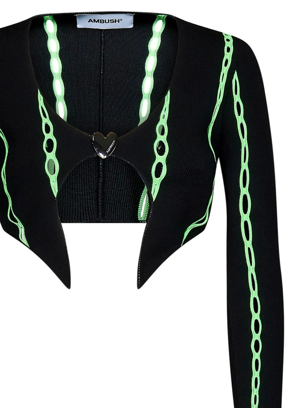 Contrast-Trim Cropped Knitted Cardigan