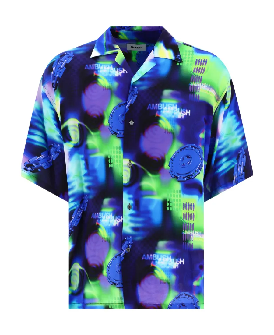 Abstract-Pattern Buttoned Shirt