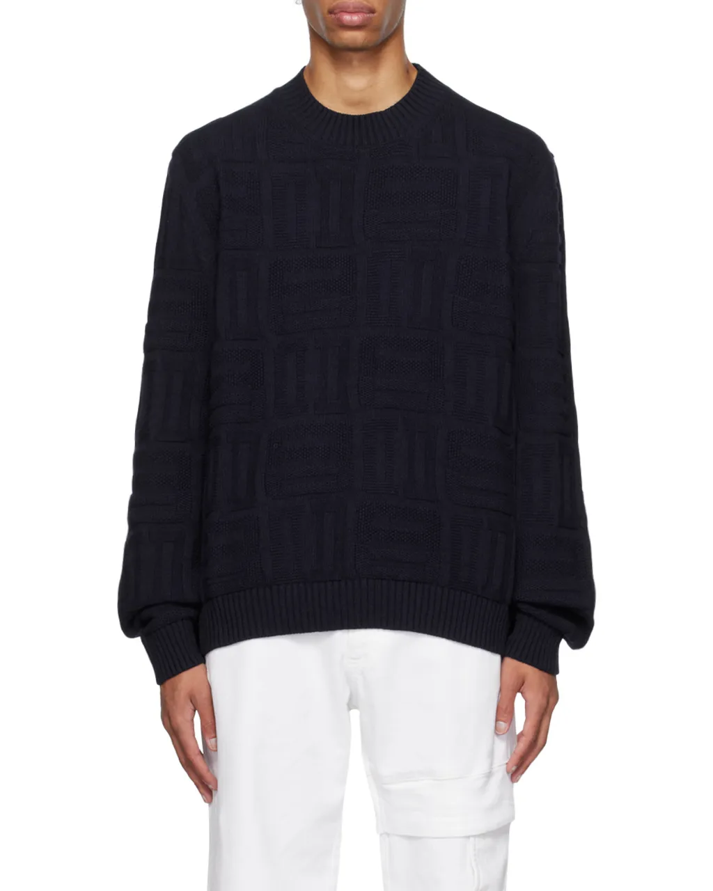 Geometric-Pattern Long-Sleeve Jumper