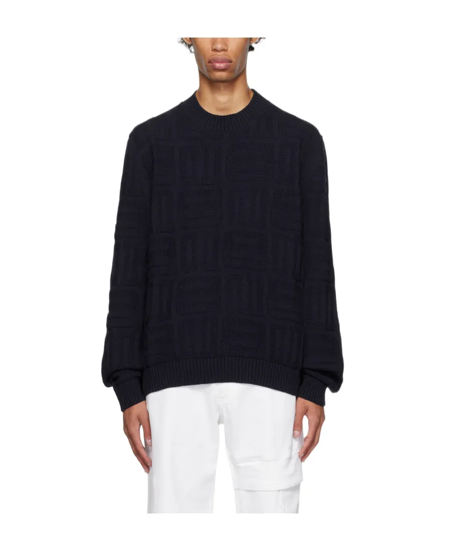 Geometric-Pattern Long-Sleeve Jumper