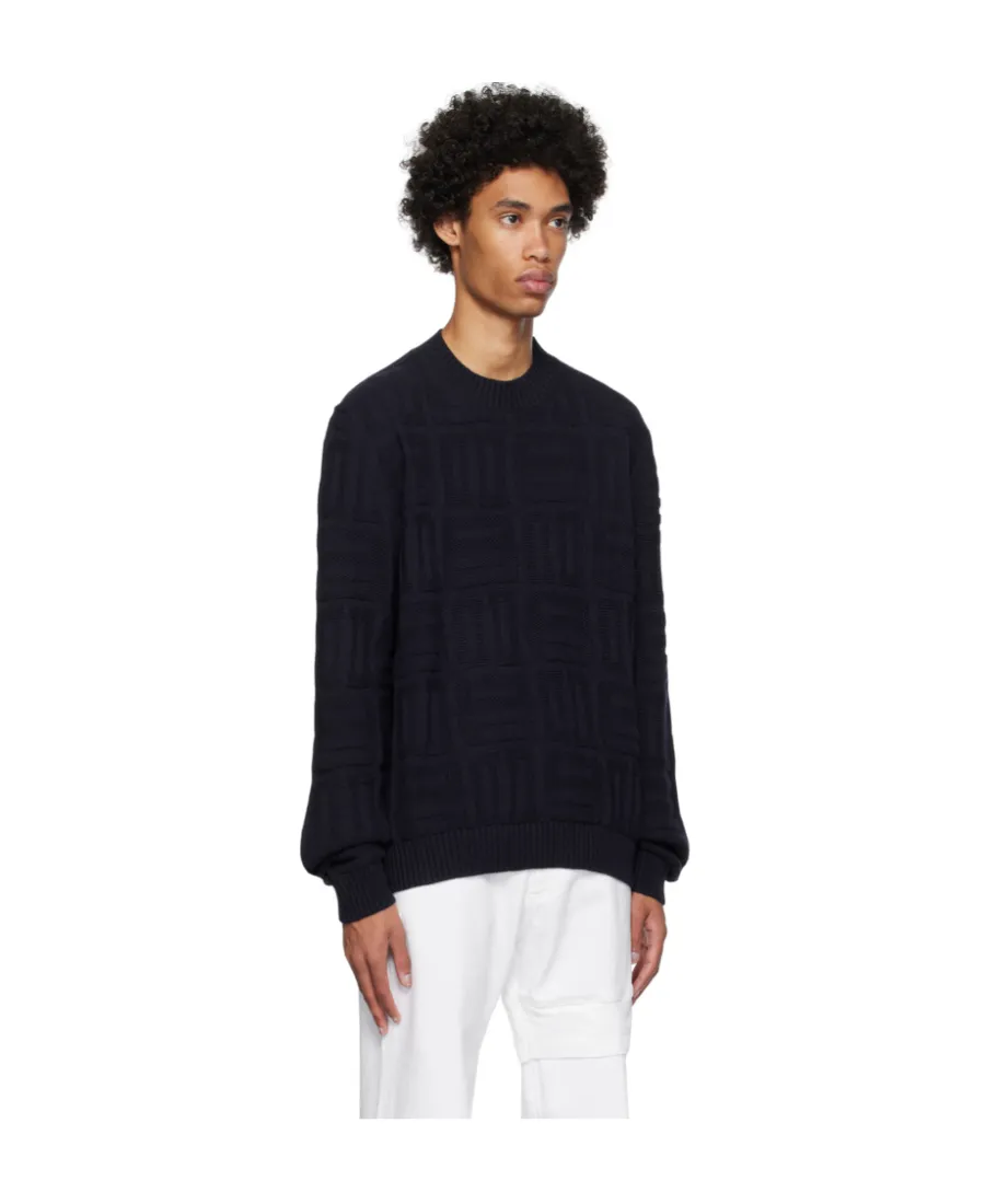 Geometric-Pattern Long-Sleeve Jumper