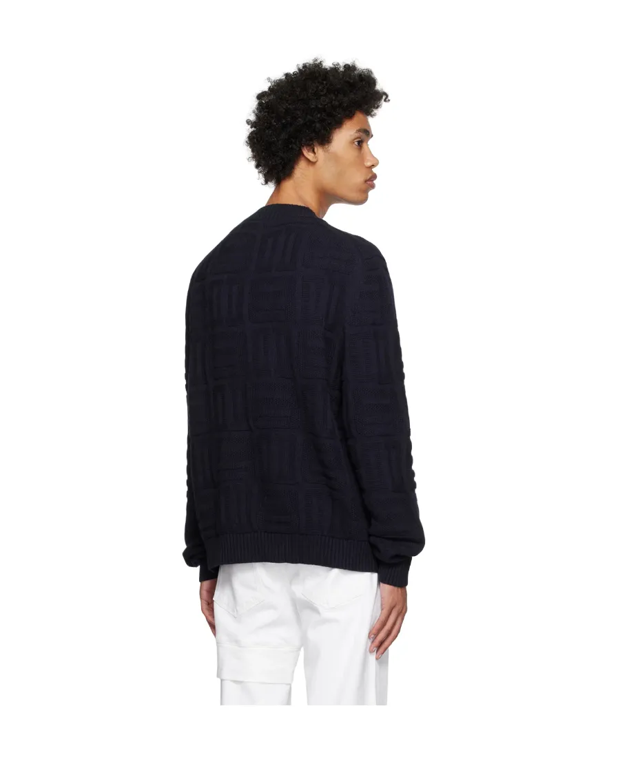 Geometric-Pattern Long-Sleeve Jumper