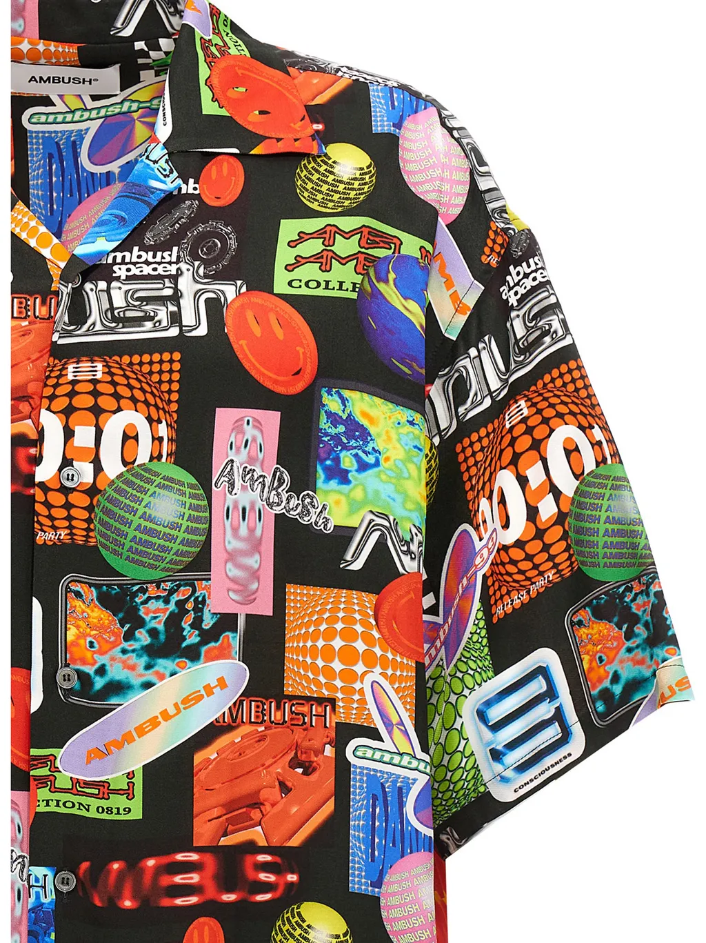 Abstract-Pattern Buttoned Shirt