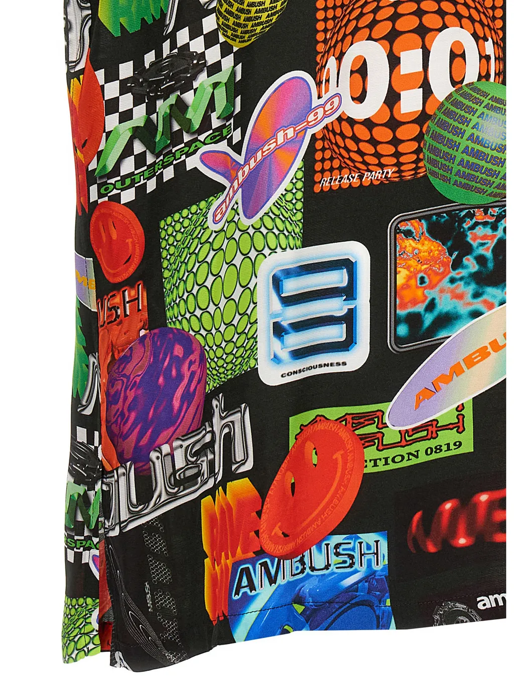 Abstract-Pattern Buttoned Shirt