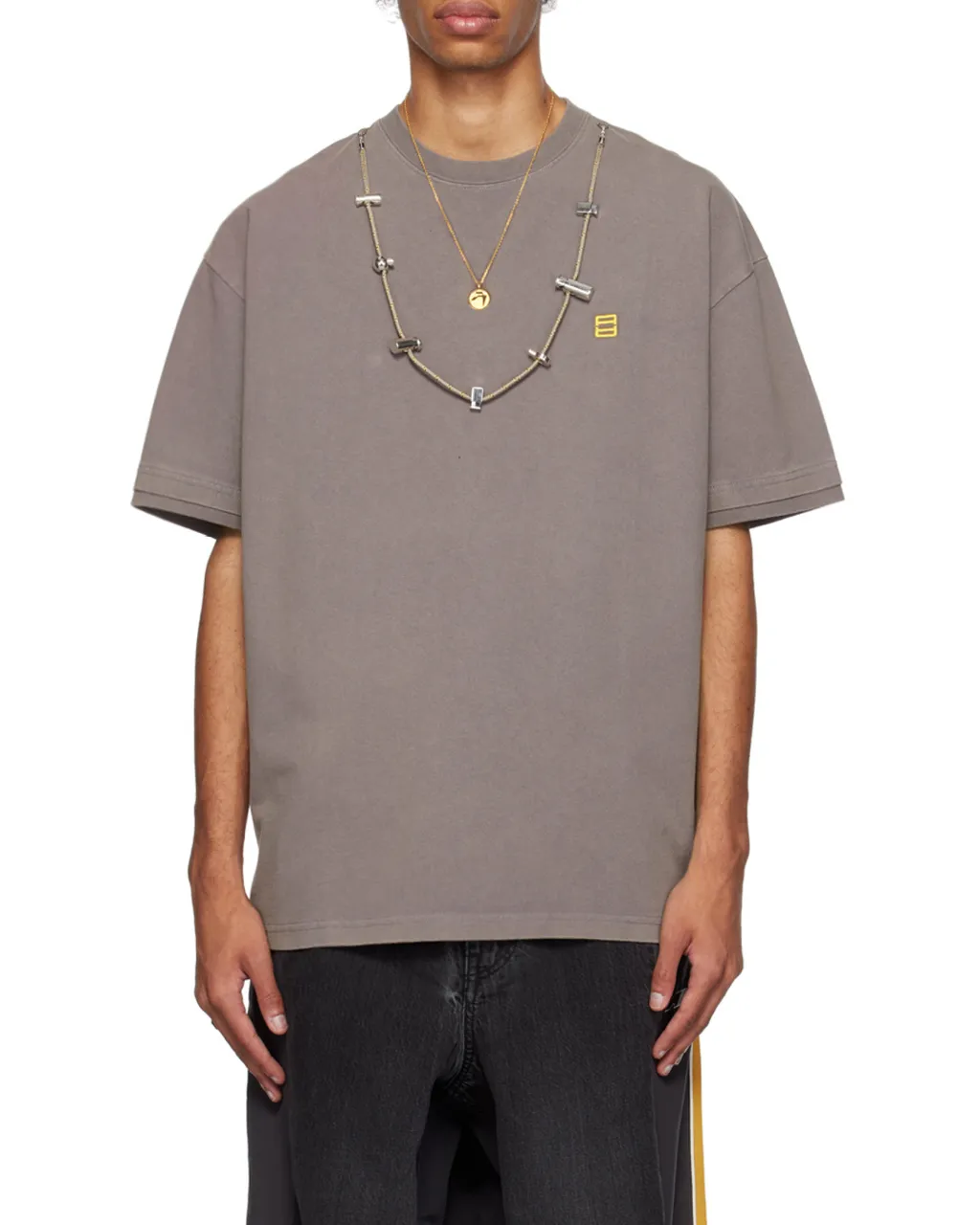 Necklace Embellished Crewneck T-Shirt