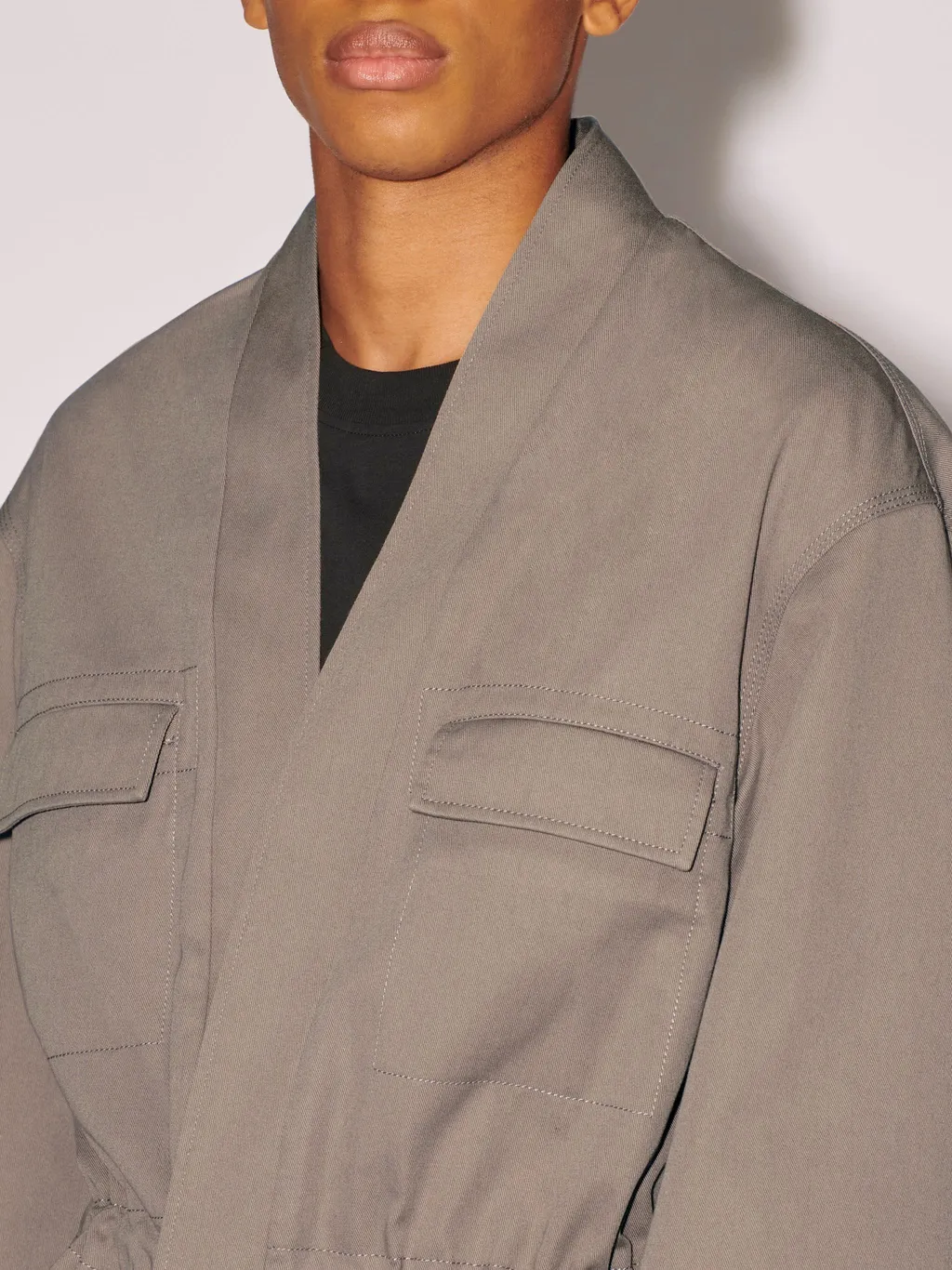 Drawstring V-Neck Jacket