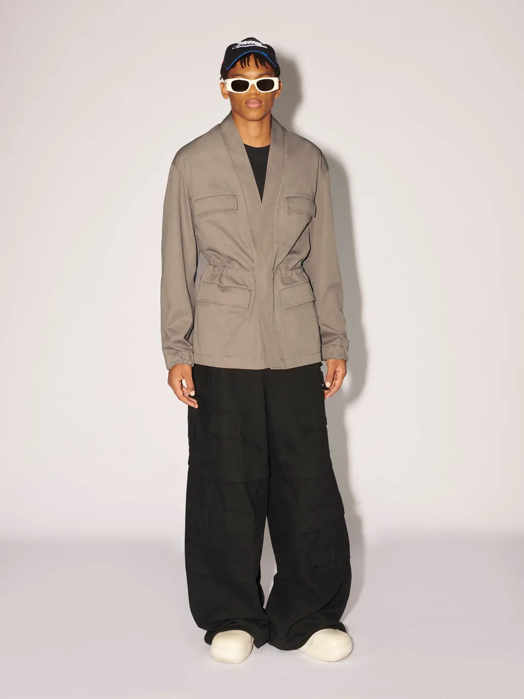 Drawstring V-Neck Jacket