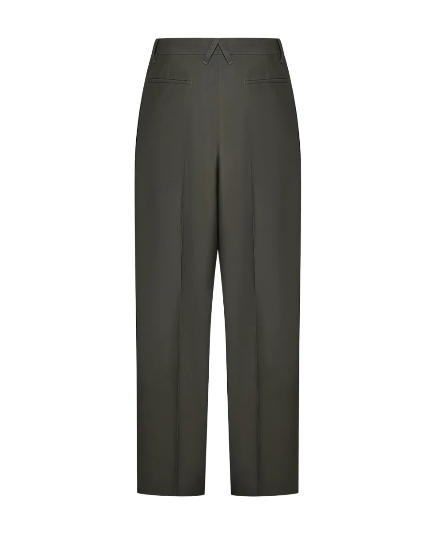 Wide-Leg Mid-Rise Tailored Trousers