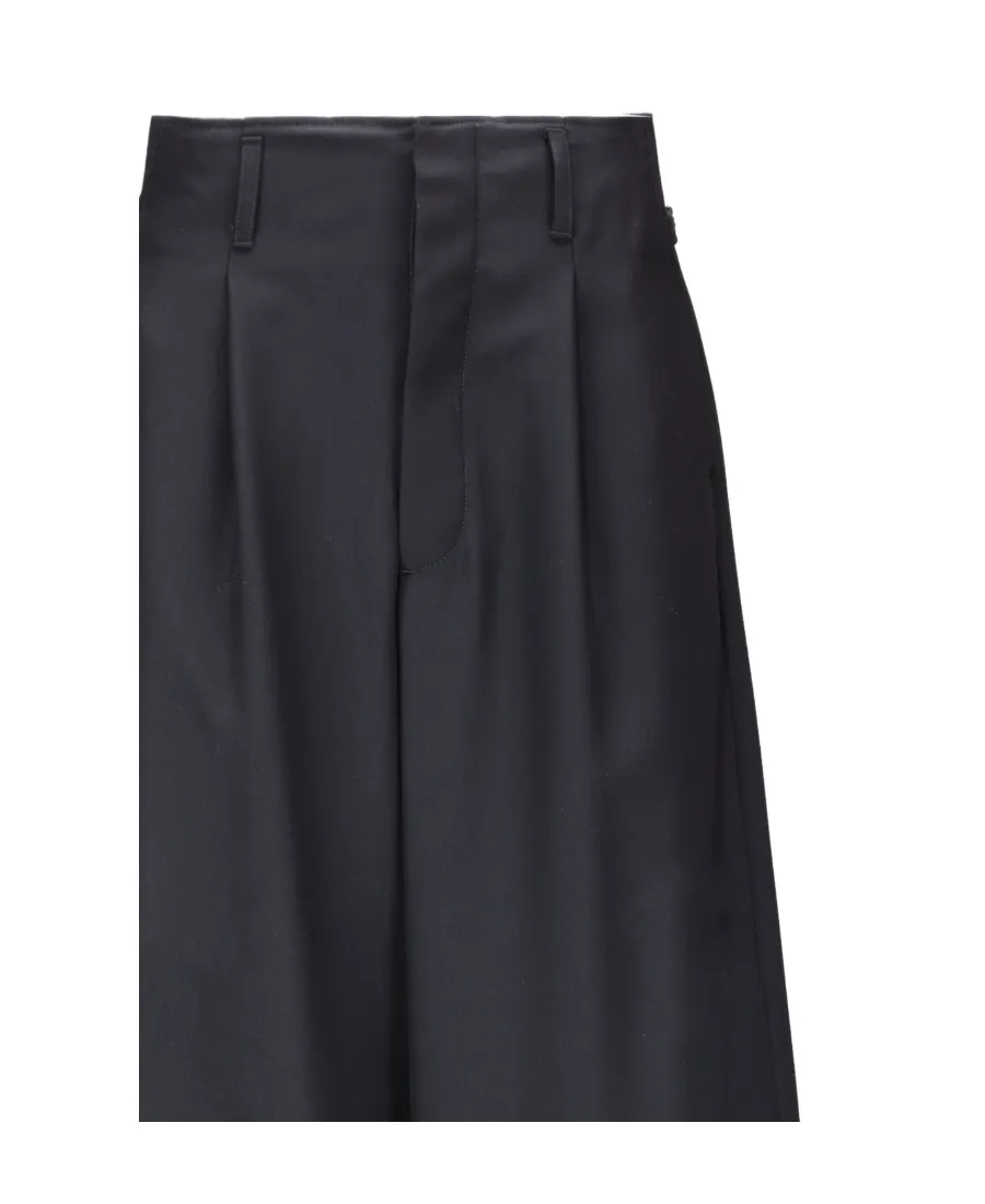 Pleated Mid-Rise Trousers