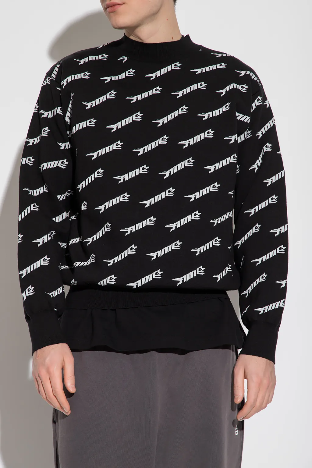 Allover Logo Intarsia Sweatshirt