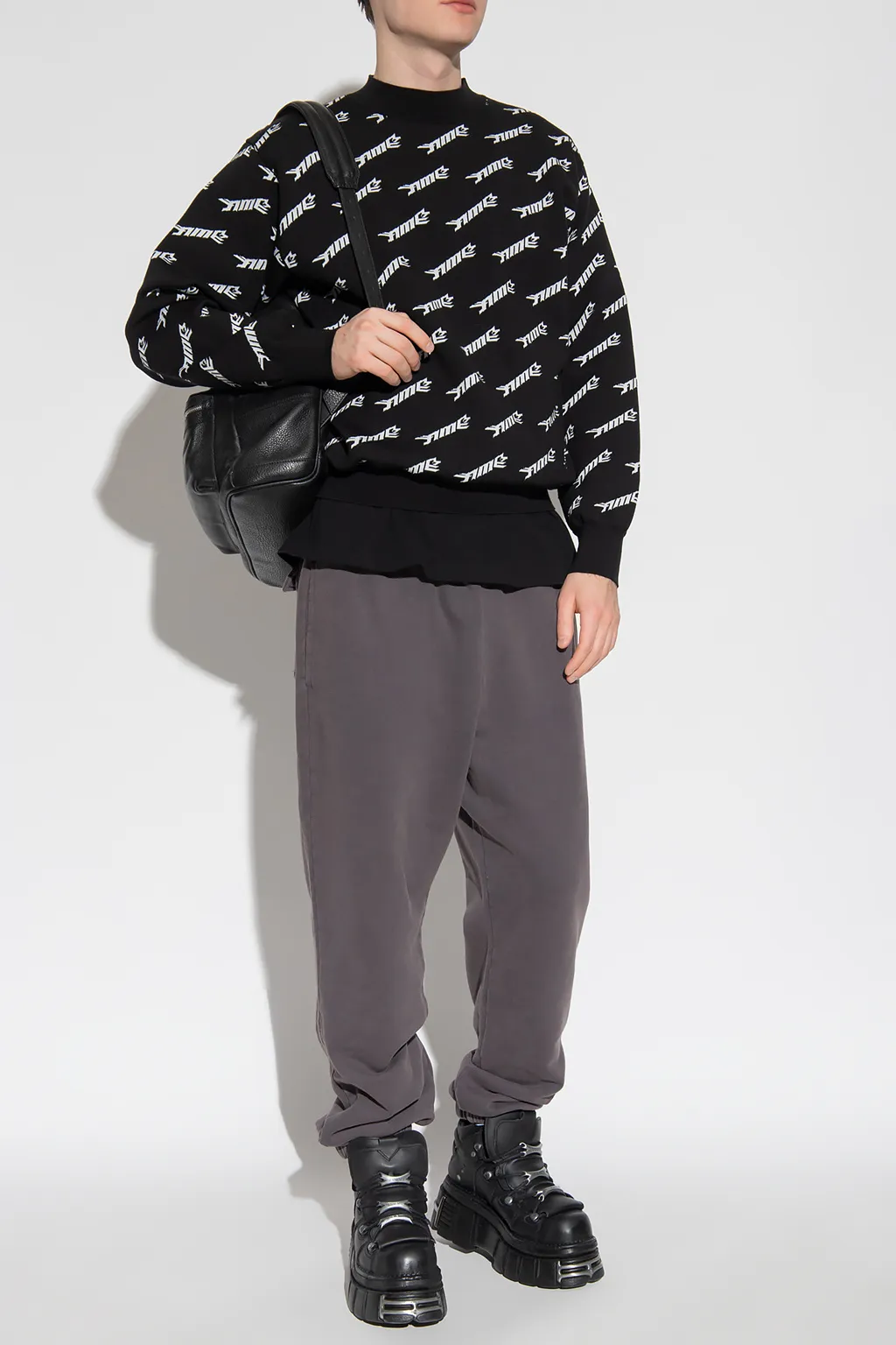 Allover Logo Intarsia Sweatshirt