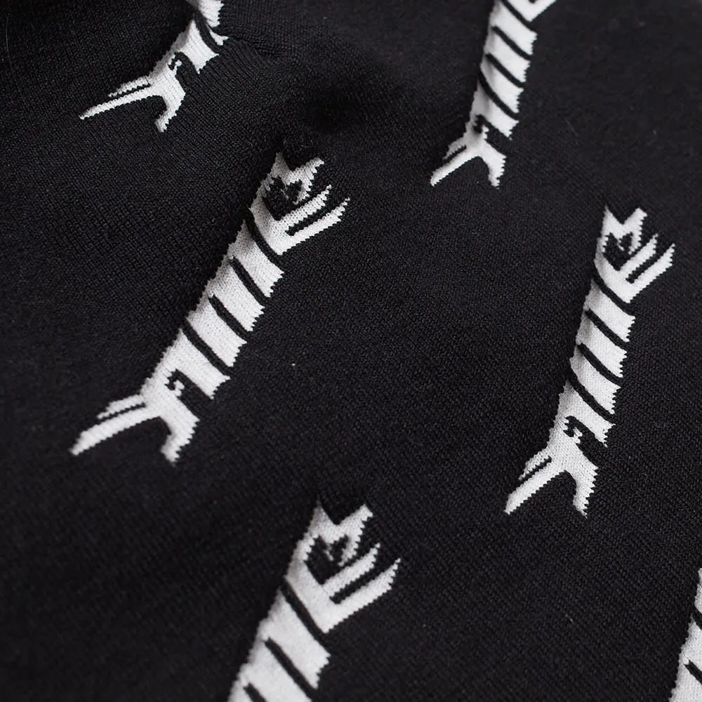 Fine Ribbed Logo-Print Beanie Hat