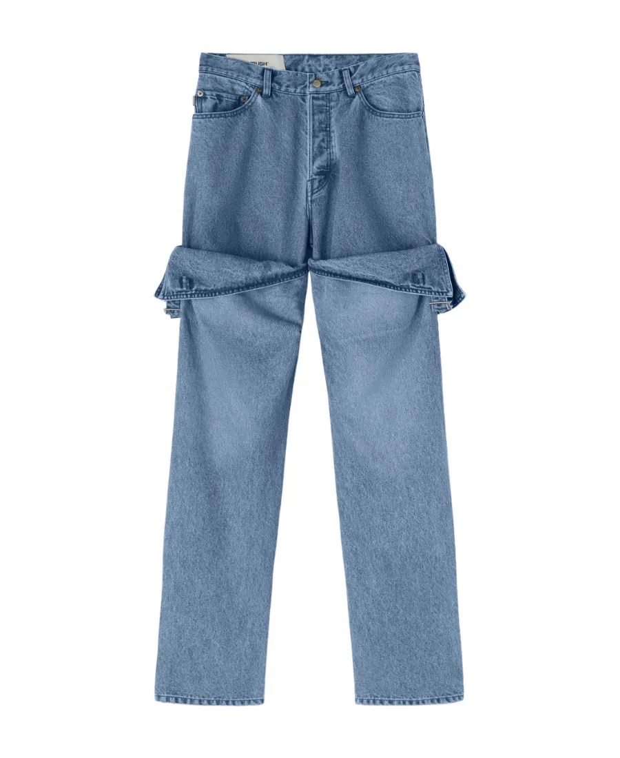 Detailed Mid-Rise Straight-Leg Jeans