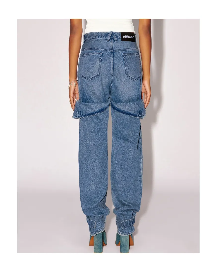 Detailed Mid-Rise Straight-Leg Jeans