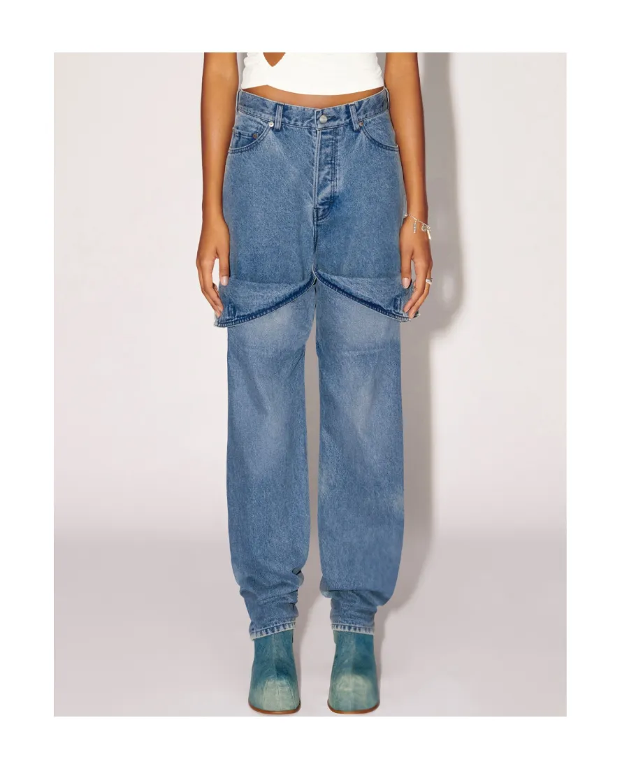 Detailed Mid-Rise Straight-Leg Jeans