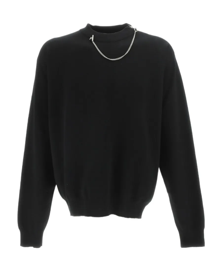 Chain-Detail Crew-Neck Jumper