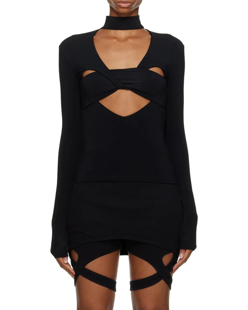Heart Cut-Out Sleeved Top