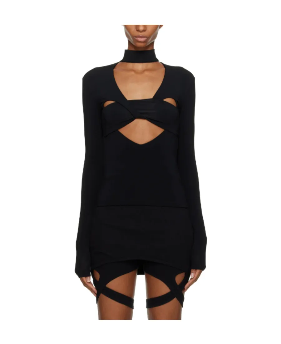 Heart Cut-Out Sleeved Top