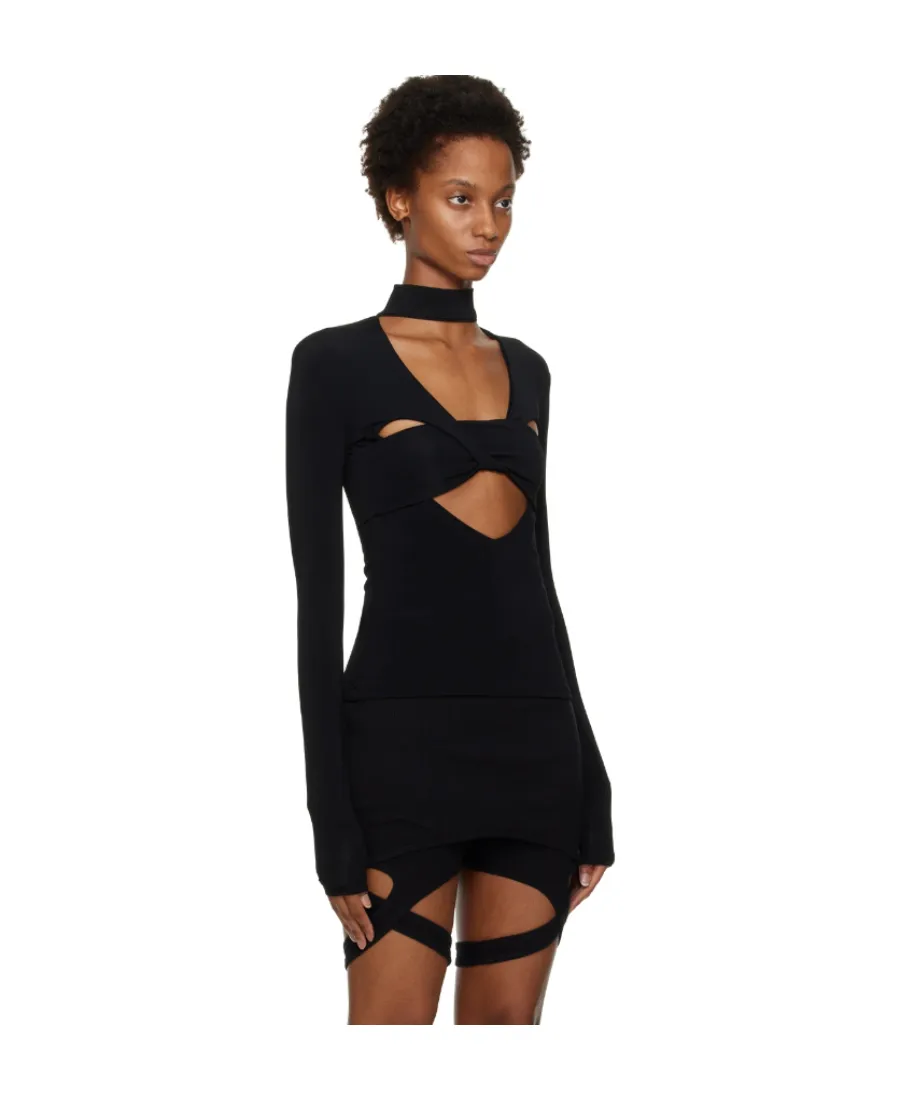 Heart Cut-Out Sleeved Top