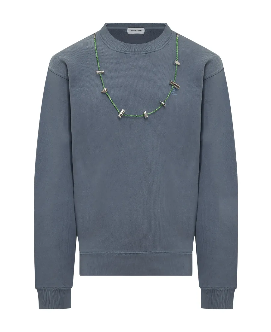 Stopper-Detailed Long-Sleeved Sweatershirt