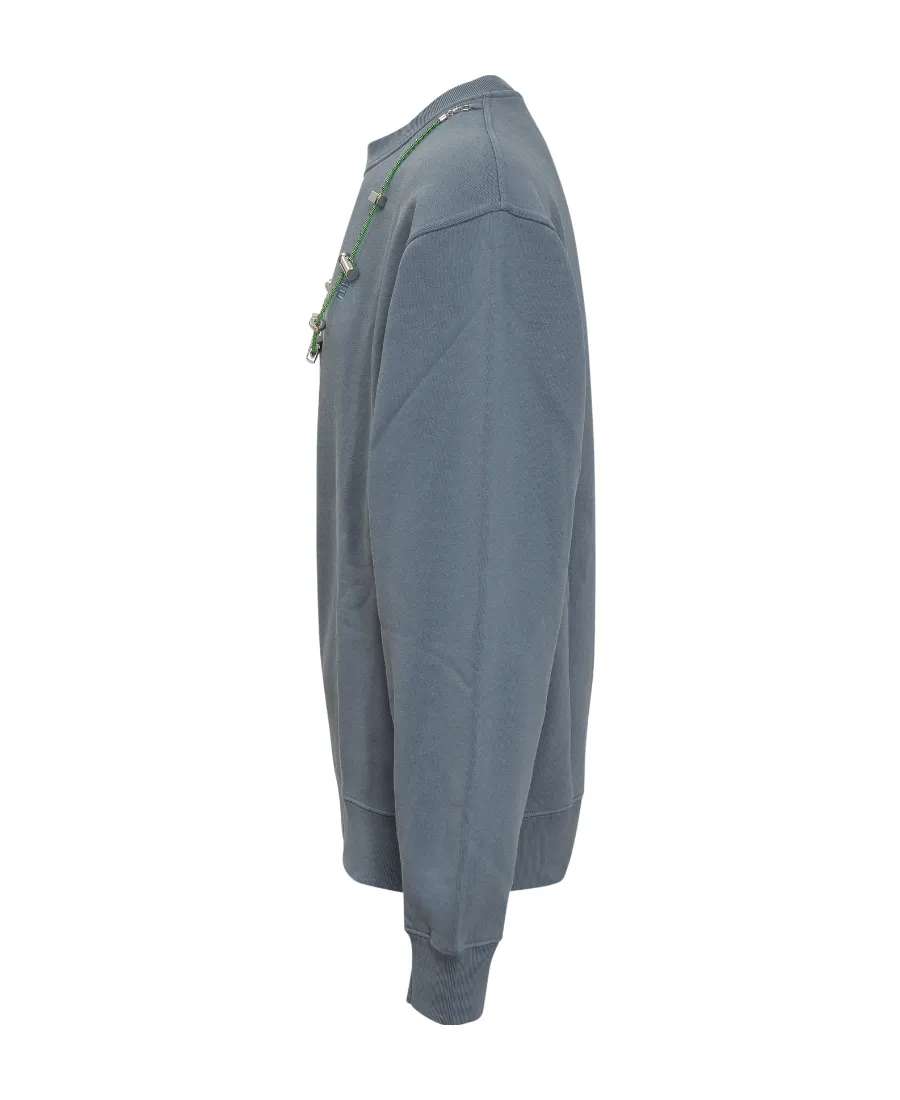 Stopper-Detailed Long-Sleeved Sweatershirt