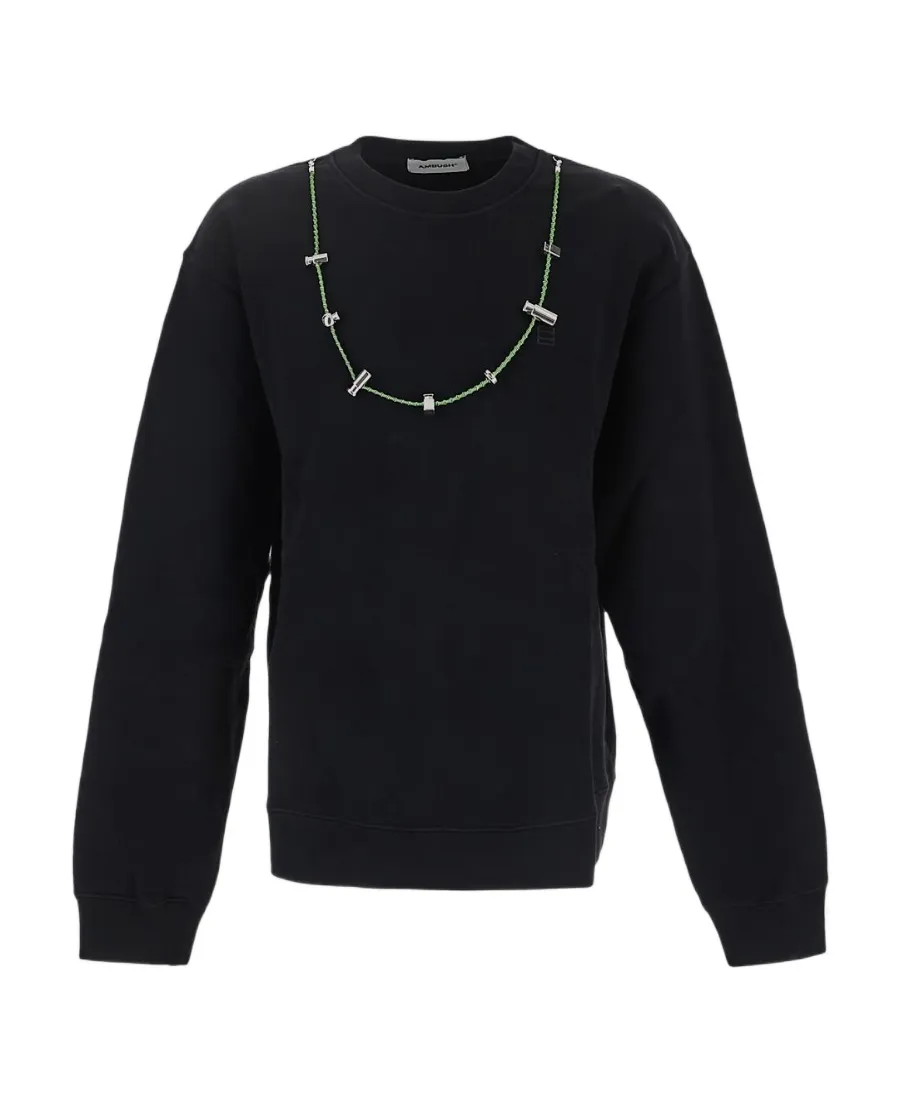 Stopper-Detailed Long-Sleeved Sweatshirt