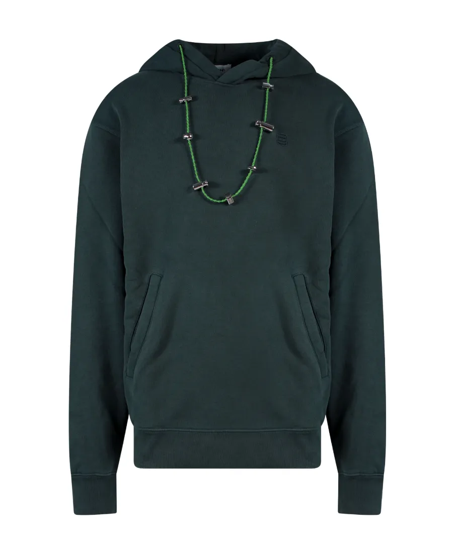 Logo Embroidered Embellished Hoodie