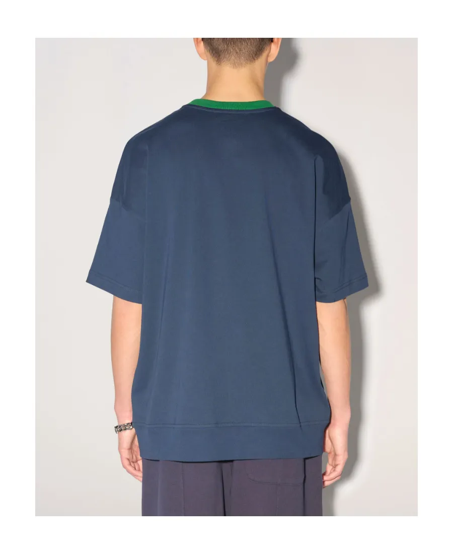 Logo Printed Panelled Crewneck T-Shirt