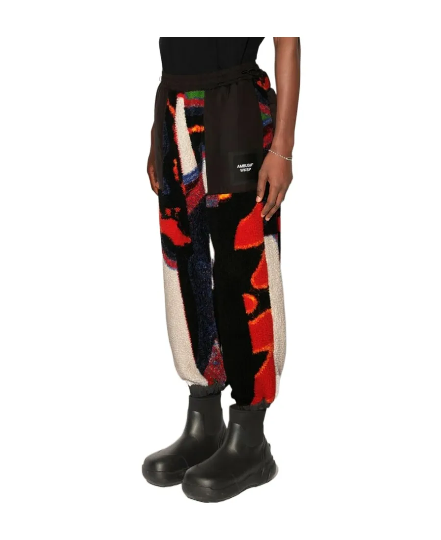 Teddy-Jacquard Drawstring Sweatpants